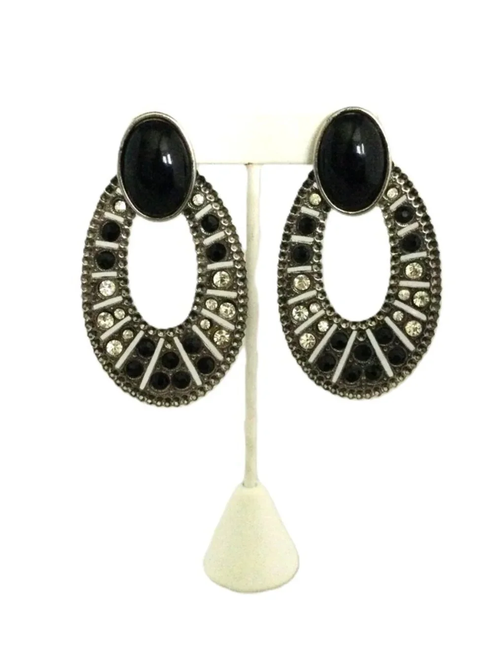 Ultra Heavy 28g Vintage Oversized Rhinestone Chandelier Earrings Gala